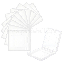 Прямоугольные пластиковые коробки, контейнеры для хранения бисера, с откидной крышкой, белые, 6.4x7.2x1.3 см