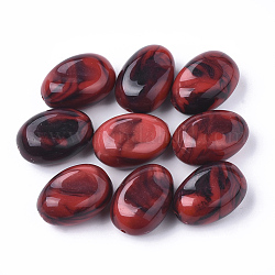 Perles acryliques, pierre d'imitation, ovale, rouge, 24.5x17x12mm, trou: 1.5 mm, environ 136 pcs / 500 g
