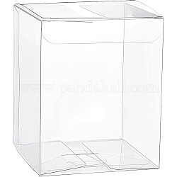 Caja de pvc transparente, caja de regalo de golosinas, para la caja de embalaje de la fiesta de bienvenida al bebé del banquete de boda, Rectángulo, Claro, 8x8x10 cm