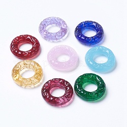 Perles vernissées de millefiori manuelles, anneau, couleur mixte, 25x6mm, Trou: 12mm