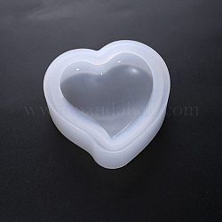 Moldes de silicona, moldes de resina, para resina uv, fabricación de joyas de resina epoxi, corazón, blanco, 7.5x7.3x2.25 cm
