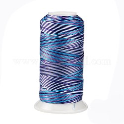 Сегментная окрашенная круглая полиэфирная швейная нить, для ручного и машинного шитья, вышивка кисточкой, королевский синий, 12-слойные, 0.8 мм, около 300 м / рулон
