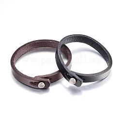Bracelets de cordon en cuir, avec des fermoirs en alliage, couleur mixte, 8-1/4 pouce (213 mm) x10 mm