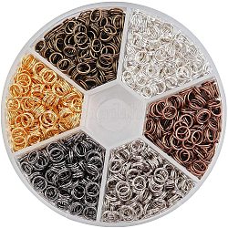 Железные сплит кольца, разноцветные, 5x0.7 мм, около 4.3 мм внутренним диаметром, Около 1300 шт / коробка