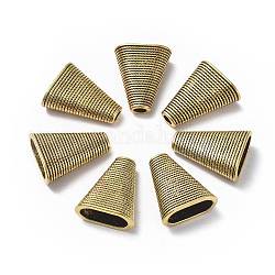 Tibetischen Stil Perle Kegel, Dreieck, cadmiumfrei und nickelfrei, Antik Golden, 23x19x9 mm, Bohrung: 4x2 mm, Innengröße: 15x7 mm