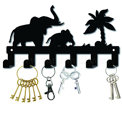 Железные настенные крючки вешалки, декоративная стойка-органайзер с 5 крючком, для сумки ключ для одежды шарф подвесной держатель, металлический черный, 15x27 см