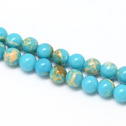 Synthetic Turquoise Round Beads Strands, 4mm, Hole: 1mm, about 97pcs/strand, 15.3inch