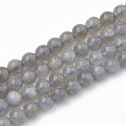 Chapelets de perles en labradorite naturelle , ronde, 5mm, Trou: 0.5mm, Environ 83 pcs/chapelet, 15.5 pouce