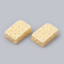Cabochons in resina, formaggio, cibo imitazione, verga d'oro pallido, 16x10x6mm