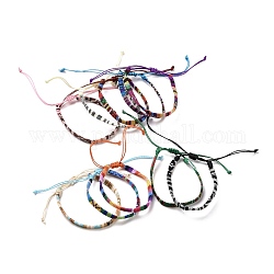 Pulsera étnica tribal trenzada de algodón, pulseras boho para mujer, color mezclado, diámetro interior: 2~3-5/8 pulgada (5~9.3 cm)