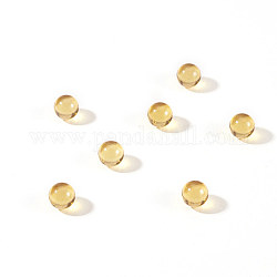 Micro perles en zircone cubique, accessoires nail art de décoration, ronde, jaune, 5mm
