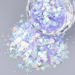 Ornament Accessories, PVC Plastic Paillette/Sequins Beads, No Hole/Undrilled Beads, Mixed Shapes, Lilac, 1~5x1~5x0.1mm