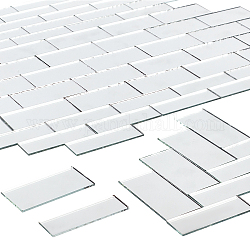 Rechteckiger Glasspiegel, zum Falten von Kompaktspiegelabdeckungsformen, weiß, 50x16~26x1.5 mm, 100 Stück / Karton