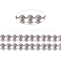 3.28 Feet 304 Stainless Steel Ball Chains, with Card Paper, Stainless Steel Color, 8mm