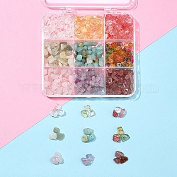 Juegos de cuentas de chips de piedras preciosas naturales y sintéticas de 117g y 9 estilos, 2.5~11x3~11.5x2~10mm, agujero: 0.8~1 mm, alrededor de 13 g / estilo