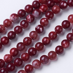 Chapelets de perles d'agate naturelle, teints et chauffée, Grade a, ronde, rouge foncé, 8~8.5mm, Trou: 1.2mm, Environ 48 pcs/chapelet, 15.1 pouce (38.5 cm)