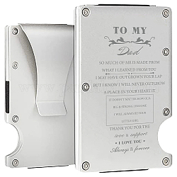 Ausweishalter aus Aluminiumlegierung, Rechteckiger Namensschildhalter, Wort, 87x54x16 mm