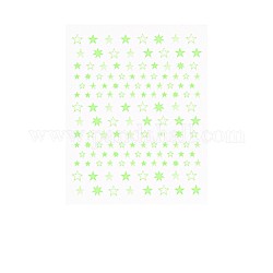 Decalcomanie di adesivi per nail art, autoadesiva, per le decorazioni delle punte delle unghie, stella, prato verde, 10.1x7.9x0.04cm