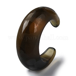 Bracelets manchette uni en résine, brun coco, diamètre intérieur: 2-1/2 pouce (6.5 cm)