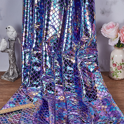 Полиэстеровая ткань с рыбьей чешуей&nbsp;DIY-WH20063-038C-1