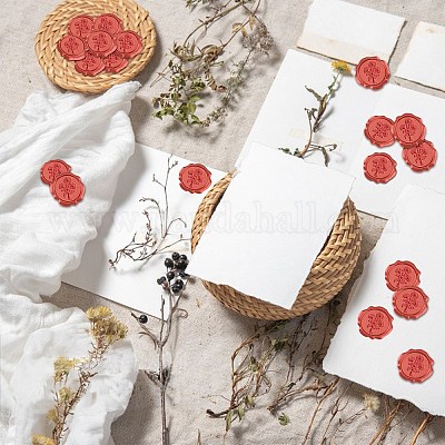 Wholesale CRASPIRE Daisy Wax Seal Stickers Flower 50PCS Red Wax