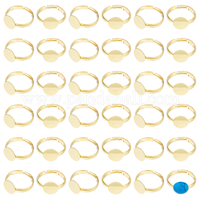 40 шт. латунная накладка на кольцо с основанием FIND-DC0006-65G-1