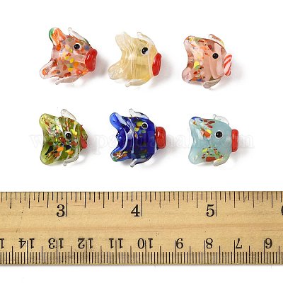 6шт 6 цвета бусины лэмпворк ручной работы LAMP-FS0001-56-1