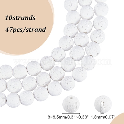 Synthetic Lava Rock Beads Strands G-S247-8mm-08-1-1