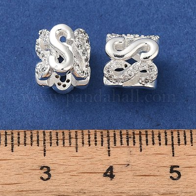 Покрытие стойки латунь паве прозрачный кубический цирконий европейские бусины KK-M285-23S-1