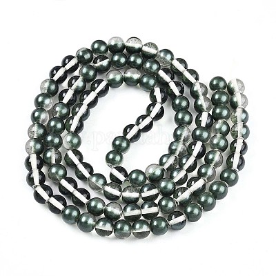 Запекание окрашенные прозрачные стеклянные бусины нити DGLA-N011-8mm-07-1