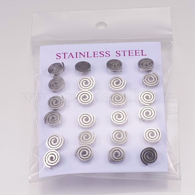 Серьги-гвоздики из нержавеющей стали 304 EJEW-N045-11P-1