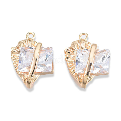 Подвески из латуни с прозрачным фианитом KK-N232-474LG-1