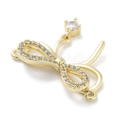 Латунные микропаве прозрачные подвески с фианитом ZIRC-L104-005G-1