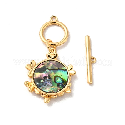 Латунные застежки-тоггл из прозрачного кубического циркония KK-M243-09G-02-1