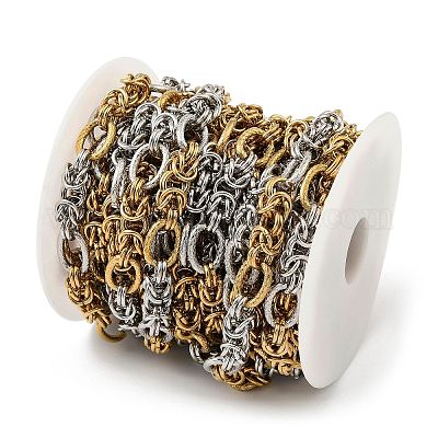 Двухцветные овальные цепи с узловыми звеньями из нержавеющей стали 304 CHS-F022-06GP-1