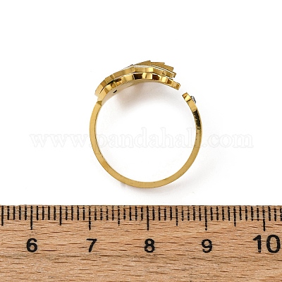 Нержавеющая сталь 304 с открытыми кольцами из стразов RJEW-Q020-02G-1