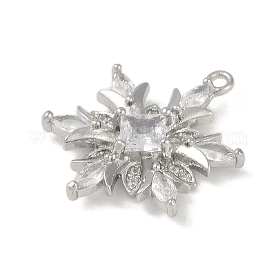 Рождественские тематические латунные подвески с микропаве и кубическим цирконием KK-Z065-01-02P-1