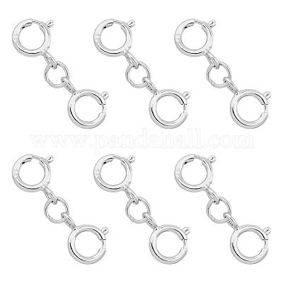 6 шт. 925 двойных пружинных кольца из стерлингового серебра STER-DC0001-17P-1