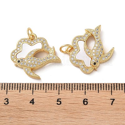 Латунные микропаве прозрачные подвески с фианитом KK-B083-33A-G-1