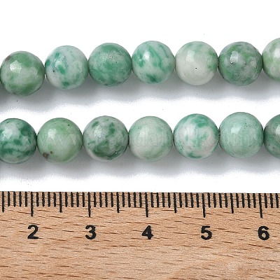 Натуральные зеленые пятна яшмовых нитей&nbsp;G-L651-A01-8mm-1