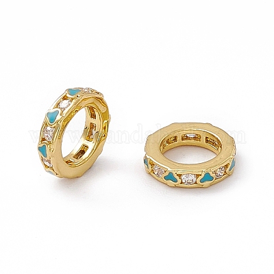 Покрытие стойки латунь эмаль кубический цирконий соединительные кольца KK-M231-25G-A-1