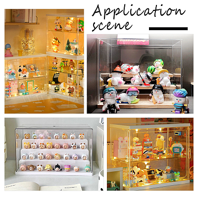 3-ярусная прозрачная акриловая витрина для минифигурок ODIS-WH0043-68B-1