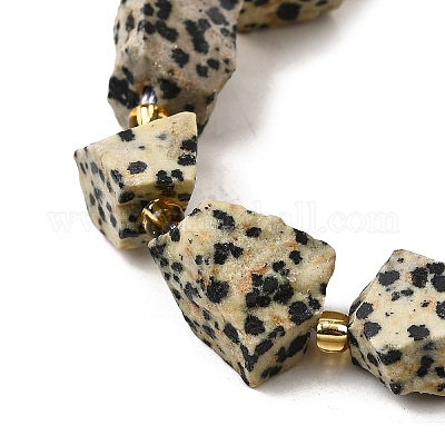 Необработанные грубые натуральные нити бусин из далматинской яшмы G-Z087-A01-1