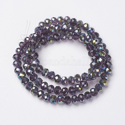 Chapelets de perles en verre transparent électrolytique&nbsp;EGLA-A034-T8mm-S07-1