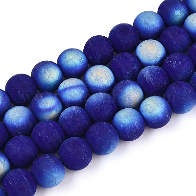 Нити из матовых непрозрачных стеклянных бусин GLAA-T032-P10mm-MBB03-1