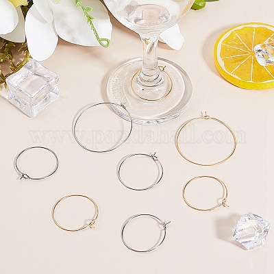 Фурнитура для сережек-колец из хирургической нержавеющей стали 316l с вакуумным покрытием pvd STAS-UN0002-85-1