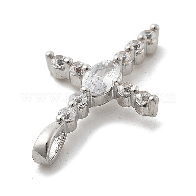 Латунные микропаве прозрачные подвески с фианитом KK-L228-01P-02-1