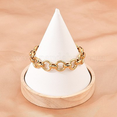 Браслеты-цепочки из нержавеющей стали 304 для женщин BJEW-Z154-01G-1