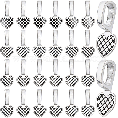 100 шт. плоская подвеска в форме сердца из сплава в тибетском стиле с клеевым слоем FIND-SP0001-85-1