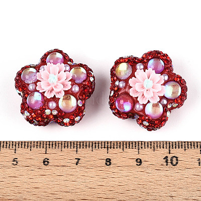 Полимерная глина в форме цветка со стразами CLAY-U023-01A-1